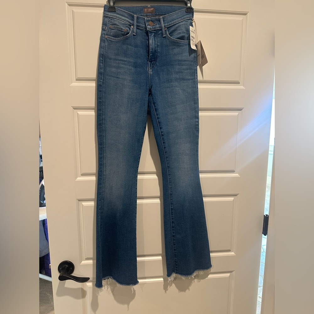 MOTHER Classic Blue Wide Leg Jeans